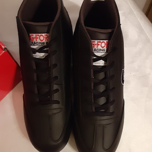 Size 11, G-Force Racing Gear, GF238 Pittsburgh Black Leather Racing Shoe main image 4